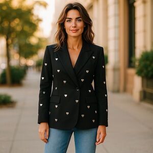Cloud 9 Black and Silver Blazer with Tailored Fit